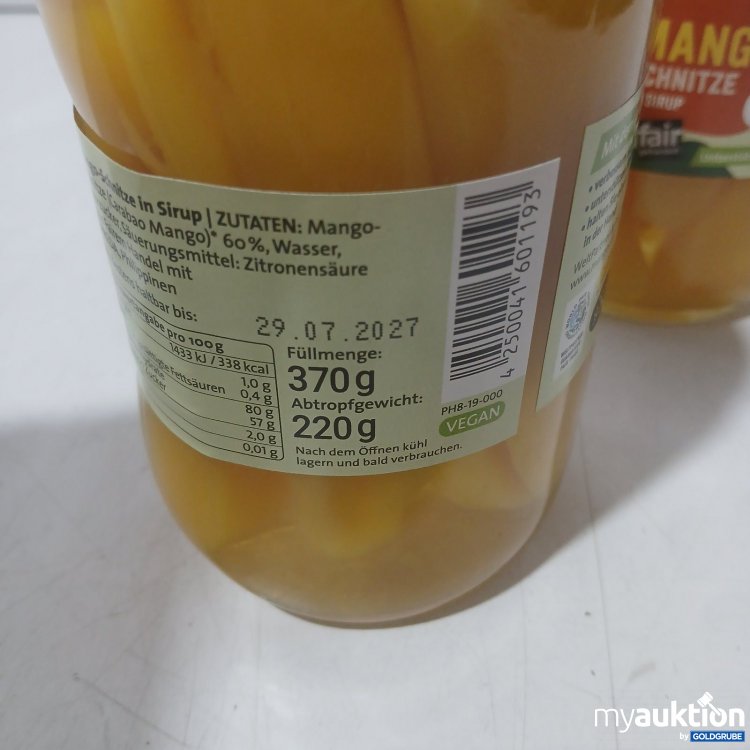 Artikel Nr. 468087 Artikel Nr. 468087: WeltPartner Gläser Mango Schnitze in Sirup 370g