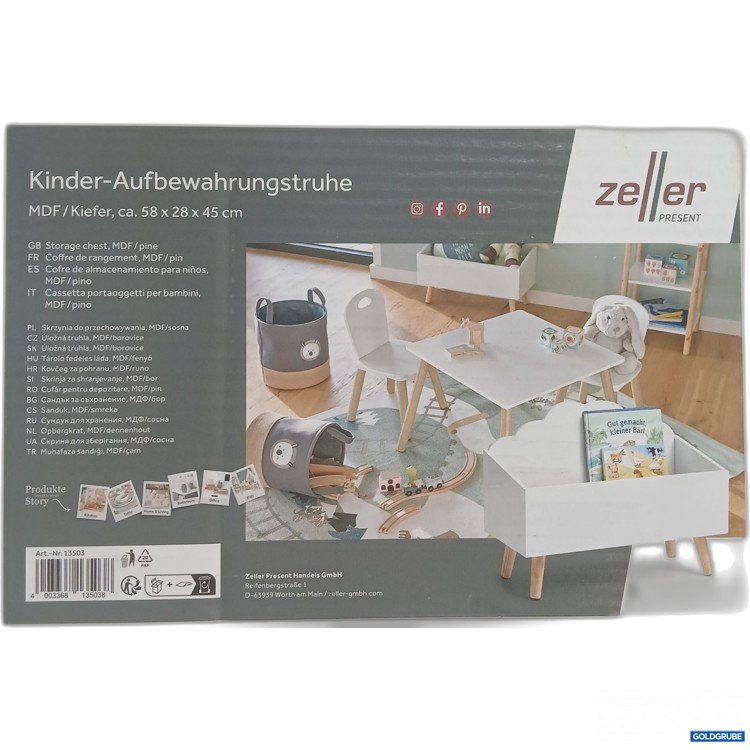 Artikel Nr. 970088: Zeller Kinder-Aufbewahrungstruhe MDF/Kiefer ca. 58x28x45cm 
