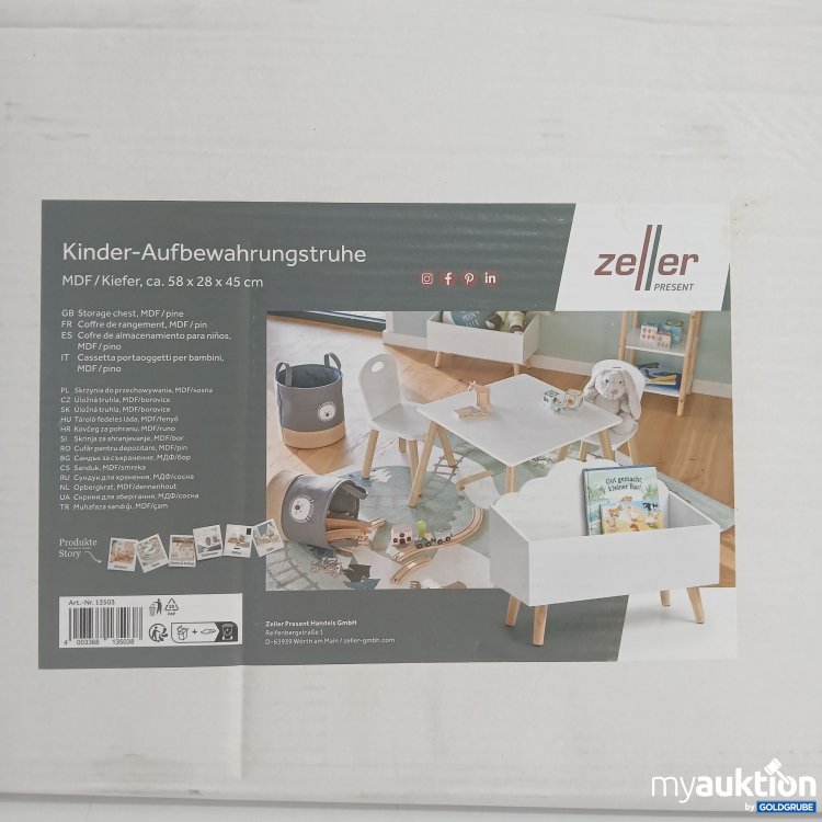 Artikel Nr. 970088: Zeller Kinder-Aufbewahrungstruhe MDF/Kiefer ca. 58x28x45cm 