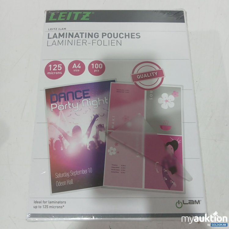 Artikel Nr. 988088 Artikel Nr. 988088: Leitz Premium Laminier-Folie 125 Microns A4 100Stk