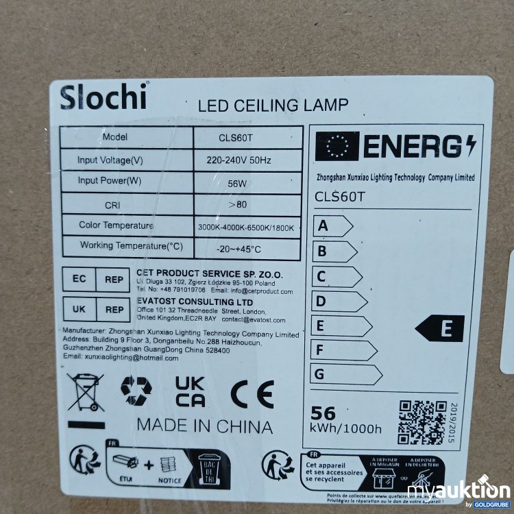 Artikel Nr. 889089: Slochi Led Ceiling Lampv CL S60T 