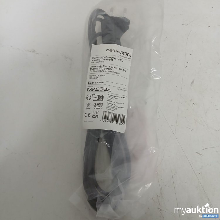 Artikel Nr. 903089: DeleyCon Netzkabel C7 3m Black 250V