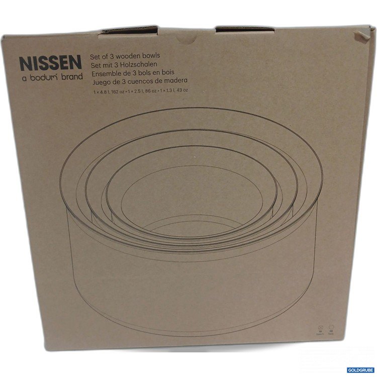 Artikel Nr. 443090: Nissen a bodum brand Set of 3 wooden bowls 