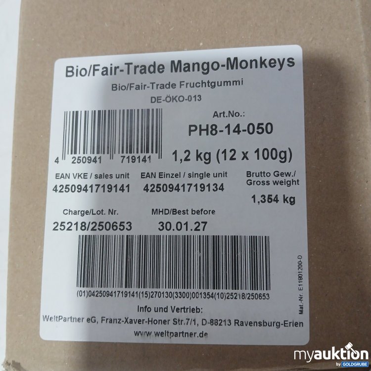 Artikel Nr. 468092 Artikel Nr. 468092: WeltPartner Bio/Fair-Trade Mango-Monkeys Fruchtgummi