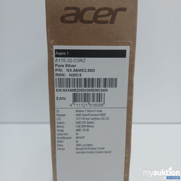 Artikel Nr. 900092 Artikel Nr. 900092: Acer Aspire1 A115-32-C0RZ Pure Silver