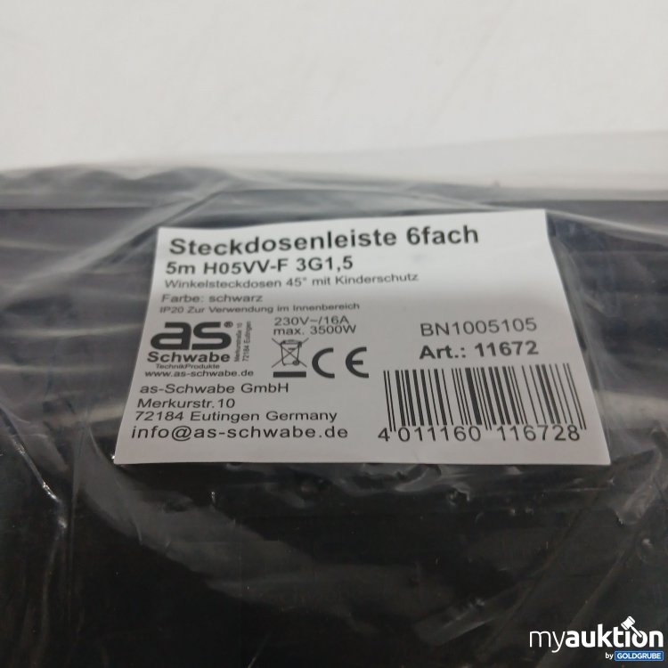 Artikel Nr. 969092: AS Schwabke Steckdosenleiste 6fach 5m H95VV-F 3G1.5 