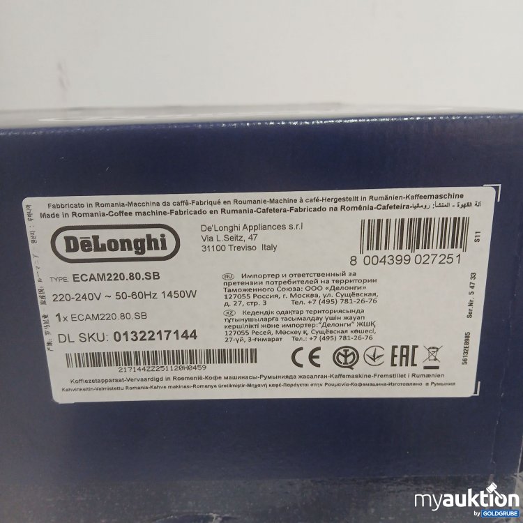 Artikel Nr. 994093 Artikel Nr. 994093: DeLonghi Magnifica Start ECAM220.80.SB