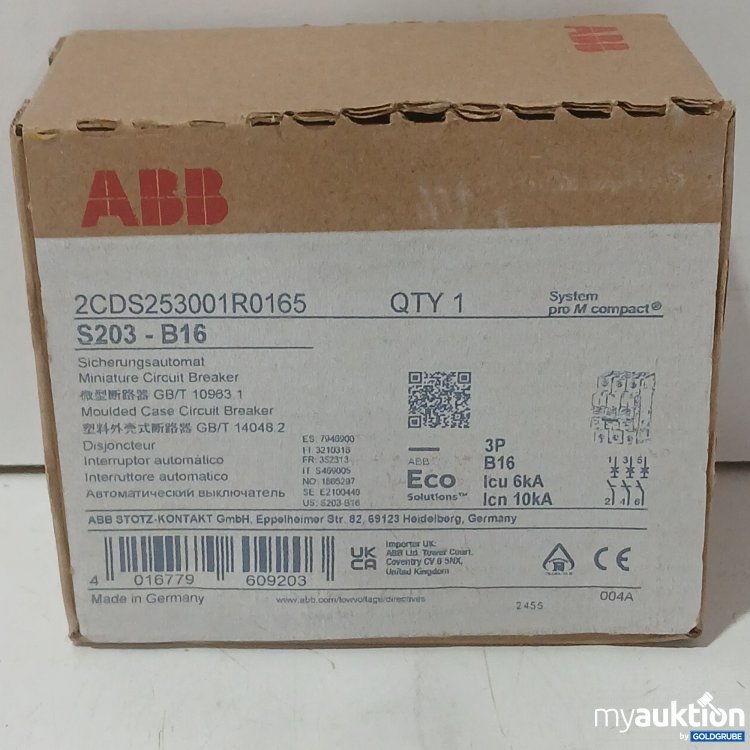 Artikel Nr. 446095 Artikel Nr. 446095: ABB Sicherungsautomat S203-B16