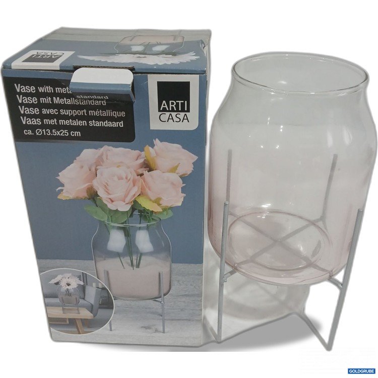 Artikel Nr. 929096: Arti Casa Vase mit Metallstandard ca. ø13,5x25cm 