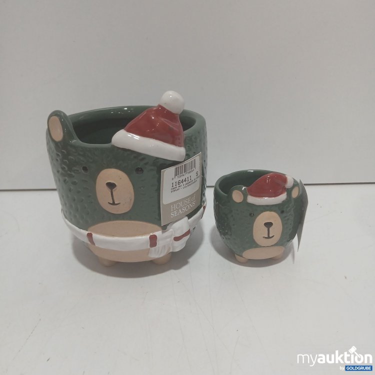 Artikel Nr. 940098 Artikel Nr. 940098: House of Seasons Blumentöpfe weihnachtlich grün 2x