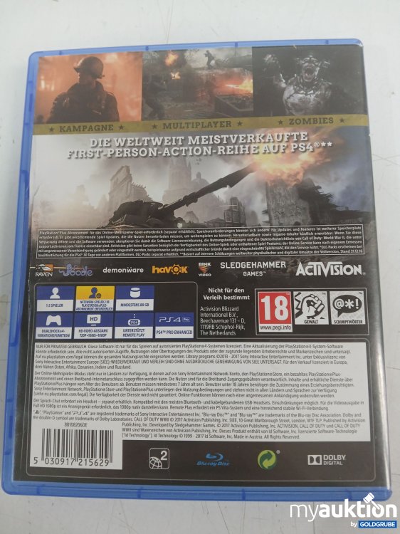 Artikel Nr. 995098 Artikel Nr. 995098: PS4 Spiel Call of Duty WW2