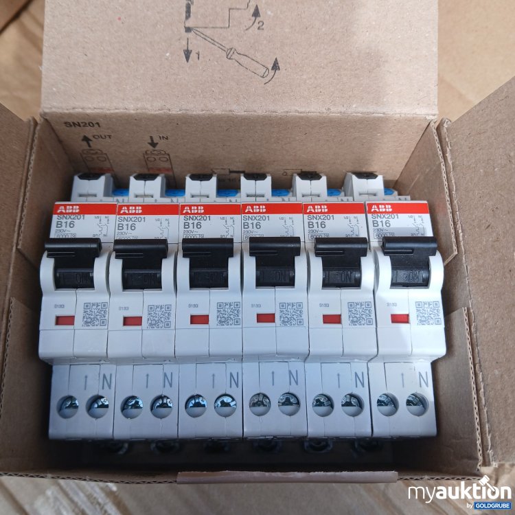 Artikel Nr. 525100 Artikel Nr. 525100: ABB FlexLine Sicherungsschalter 6Stk 2CSS255301R0165, Art.No. SNX201 B16