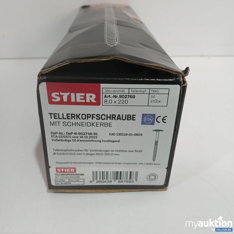 Artikel Nr. 888100: Stier Tellerkopfschraube mit Schneidkerbe TX40 50Stk 8,0x220 50Stk 