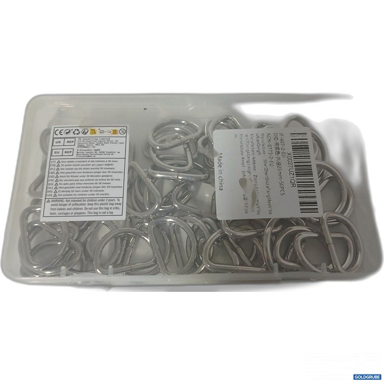 Artikel Nr. 913100: 50 Stück D Ring Metall