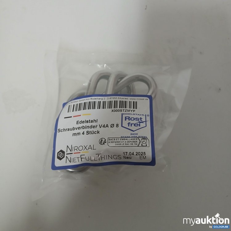 Artikel Nr. 913101: Niroxal NietFullThings Edelstahl Schraubverbinder V4A 8mm 4 Stück 