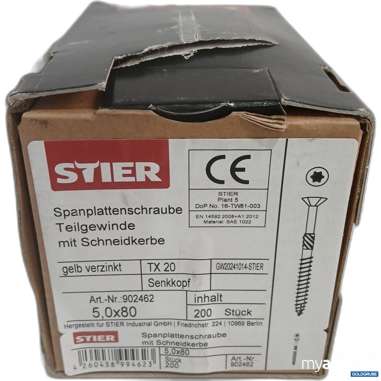 Artikel Nr. 888102: Stier Spanplattenschrauben Teilgewinde mit Schneidkerbe TX20 5,0x80 200Stk 
