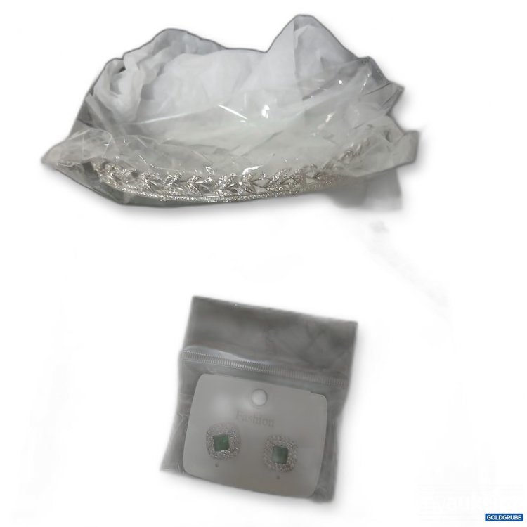 Artikel Nr. 917102: BEP Bridal Ohrringe mit grünen Steinen und Haarreif