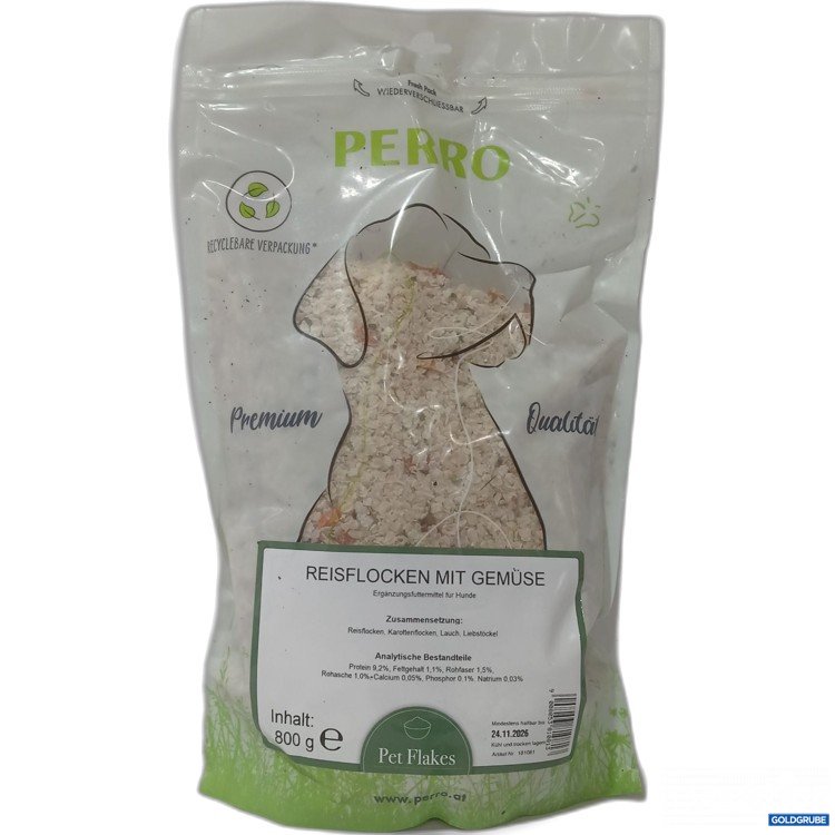 Artikel Nr. 980102 Artikel Nr. 980102: Perro Pet Flakes Reisflocken mit Gemüse 800g
