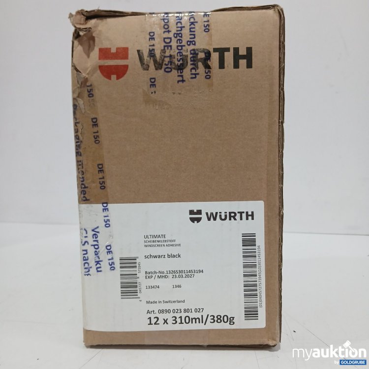Artikel Nr. 445103 Artikel Nr. 445103: Würth Scheibenklebstoff Ultimate 12 x 310 ml/380 g schwarz ACHTUNG NUR EIN Stück !