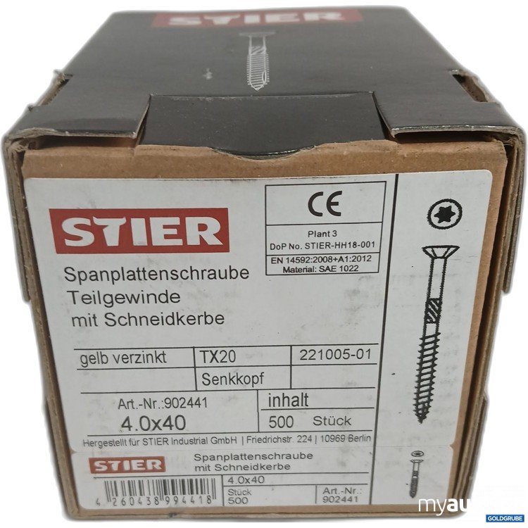 Artikel Nr. 888103: Stier Spannplattenschrauben Teilgewinde mit Schneidkerbe TX20 4,0x40 500Stk 