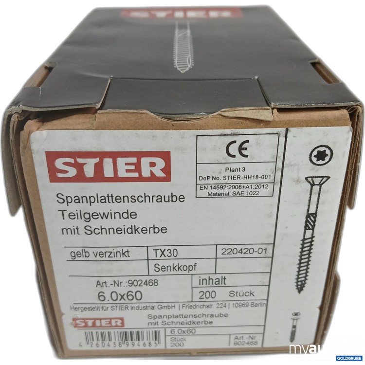 Artikel Nr. 888104: Stier Spannplattenschrauben Teilgewinde mit Schneidkerbe TX30 6.0x60 200Stk 