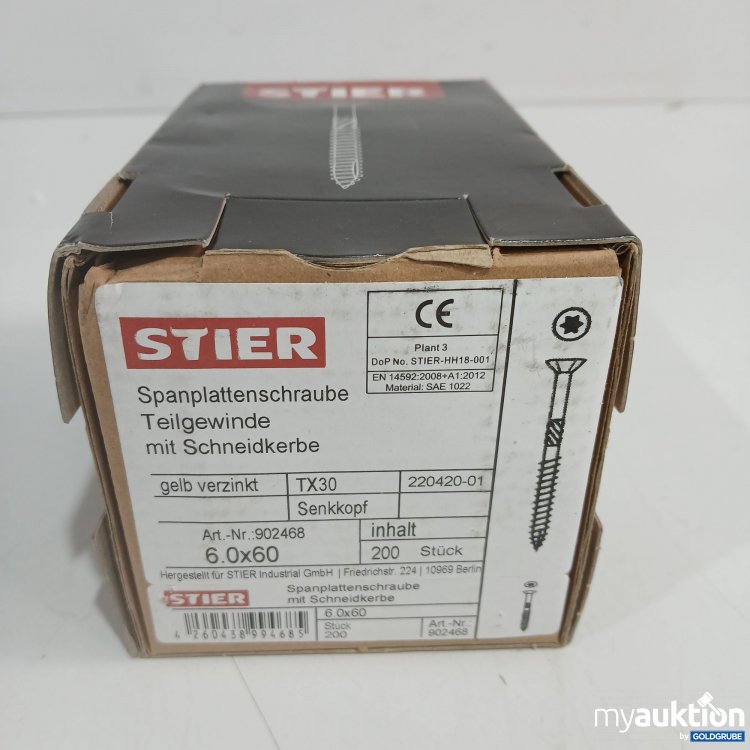 Artikel Nr. 888104: Stier Spannplattenschrauben Teilgewinde mit Schneidkerbe TX30 6.0x60 200Stk 
