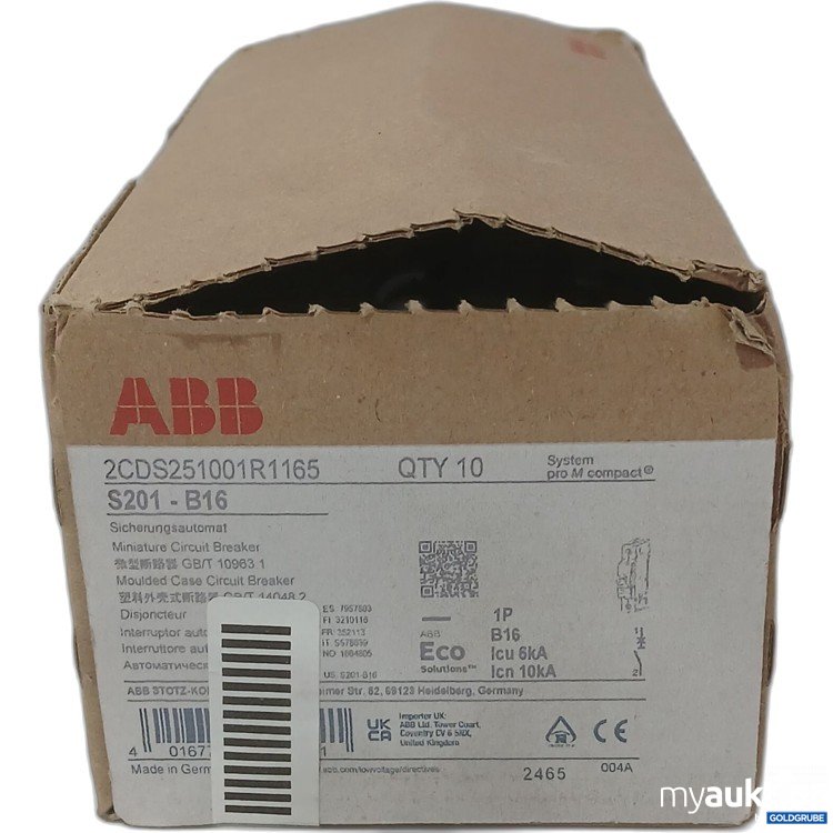 Artikel Nr. 446105 Artikel Nr. 446105: ABB Sicherungsautomat S201-B16, 10Stk