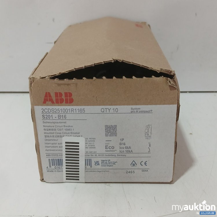 Artikel Nr. 446105 Artikel Nr. 446105: ABB Sicherungsautomat S201-B16, 10Stk