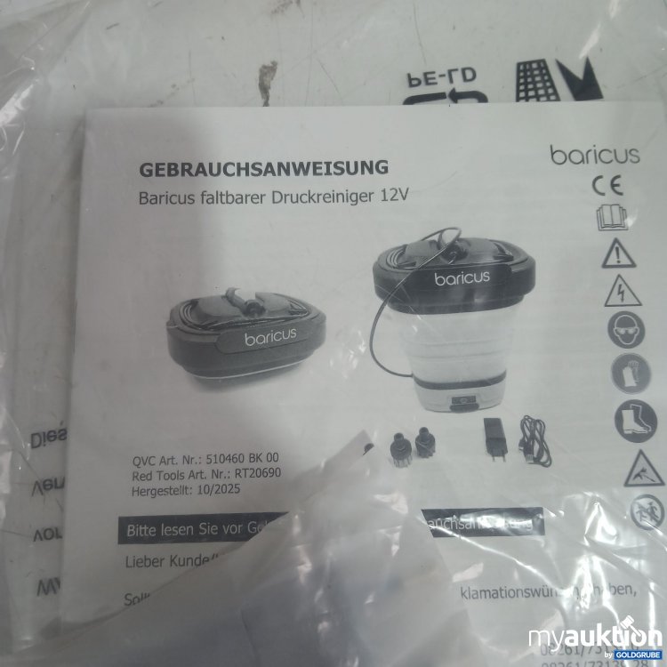 Artikel Nr. 986105 Artikel Nr. 986105: Baricus faltbarer Druckreiniger 12V