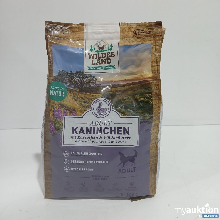 Artikel Nr. 859106: Wildes Land Adult Hundefutter Kaninchen mit Kartoffel & Wildkräutern 1kg