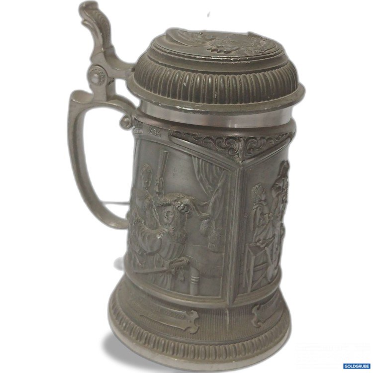 Artikel Nr. 988106 Artikel Nr. 988106: Artina SKS Bierkrug Rein Zinn Motiv Mittelalter Höhe ohne Deckel ca 14cm