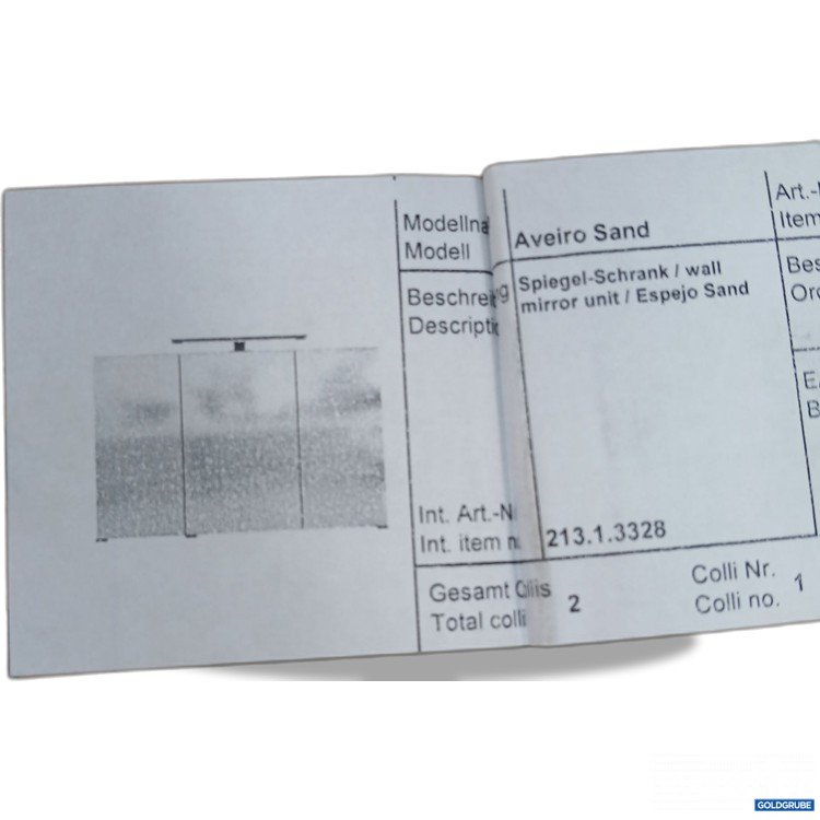 Artikel Nr. 959107: XXXLUTZ Spiegelschrank 100 Kalb schw C1 Art.Nr: 213.1.3328