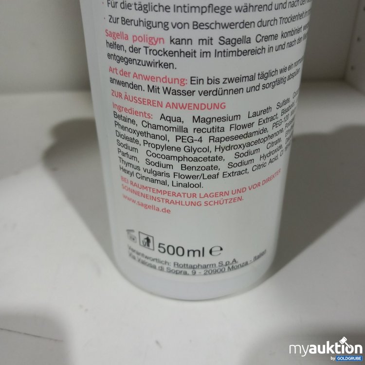 Artikel Nr. 470108 Artikel Nr. 470108: Sagella poligyn Comfort 50 Plus Waschlotion 500 ml verschmutzt