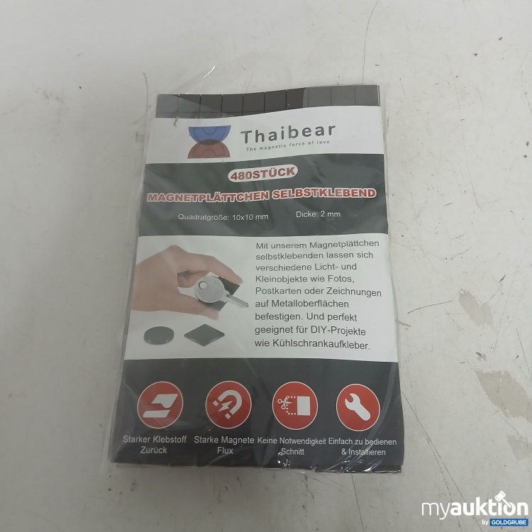 Artikel Nr. 903108: Thaibear 480 Stück Magnetplättchen Selbstklebend 10x10mm 2mm 