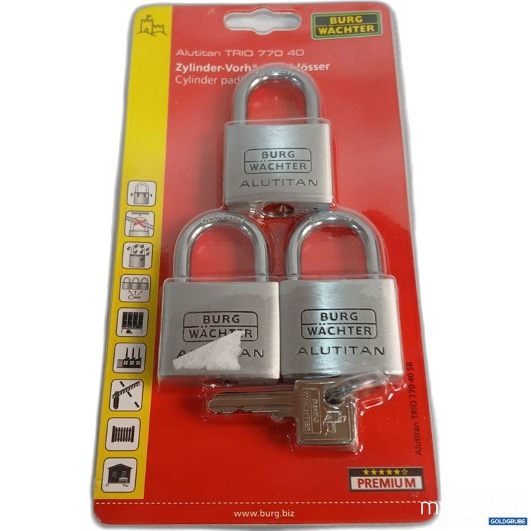 Artikel Nr. 920108: Burg Wächter Alutitan Trio 770 40 Vorhängeschloss 3stk