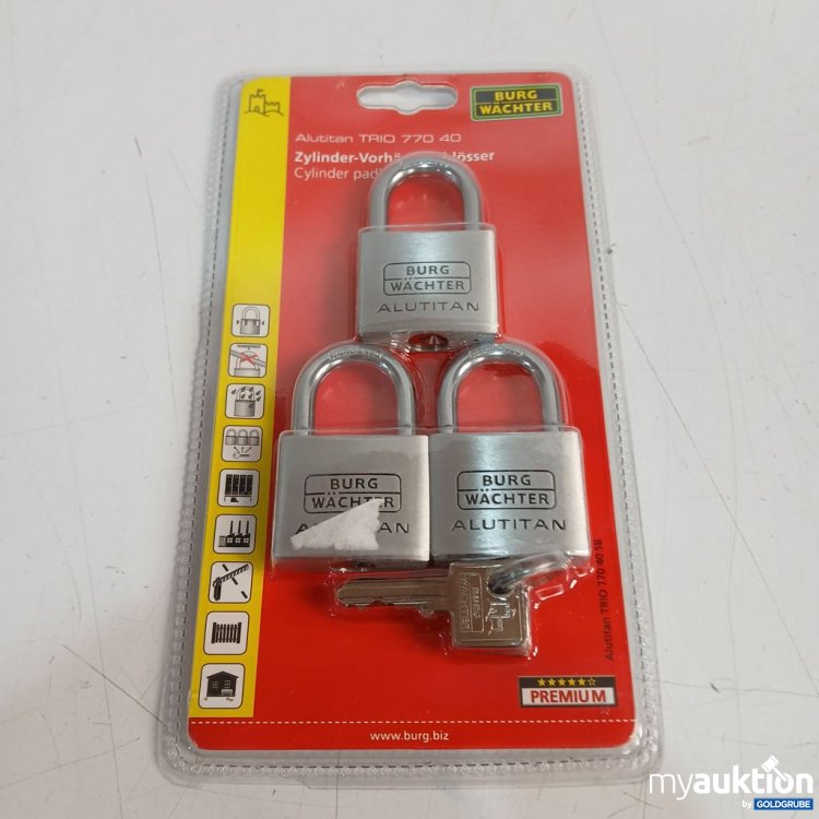 Artikel Nr. 920108: Burg Wächter Alutitan Trio 770 40 Vorhängeschloss 3stk