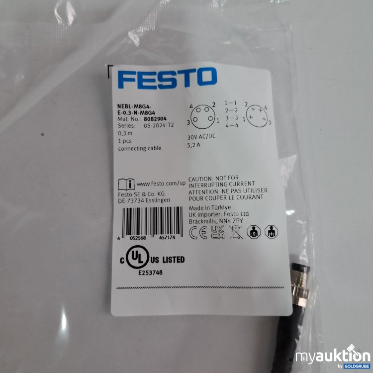 Artikel Nr. 428109 Artikel Nr. 428109: Festo Verbindungskabel, 8082904, lt. Foto