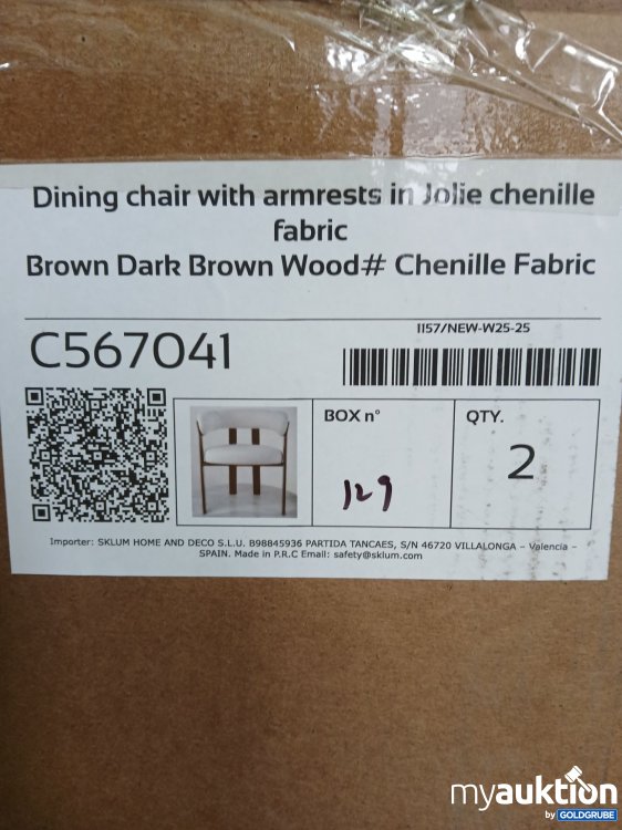 Artikel Nr. 960110: SKLUM Dining chair with armrests farbe: Brown Dark Brown Wood C567041