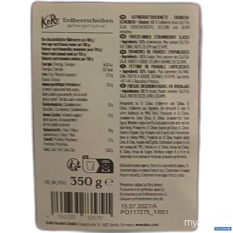 Artikel Nr. 977110 Artikel Nr. 977110: KoRo Erdbeerscheiben gefriergetrocknet 350g