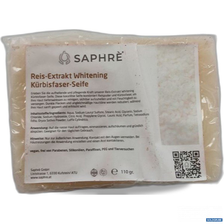 Artikel Nr. 984110: SAPHRE Reis-Extrakt Whitening Kürbisfaser-Seife 110g