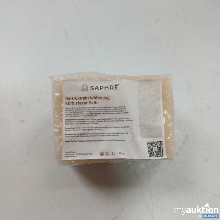 Artikel Nr. 984110: SAPHRE Reis-Extrakt Whitening Kürbisfaser-Seife 110g