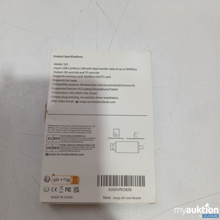 Artikel Nr. 938111 Artikel Nr. 938111: Vanja Memory Card Reader Modell 310