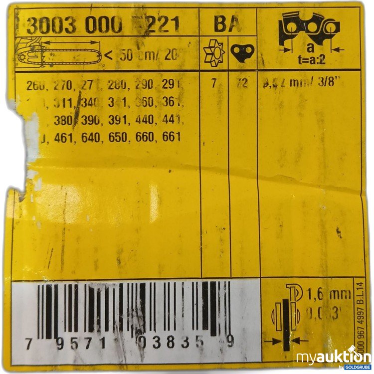 Artikel Nr. 952111: Stihl Führungsschiene 30030007221 1,6mm