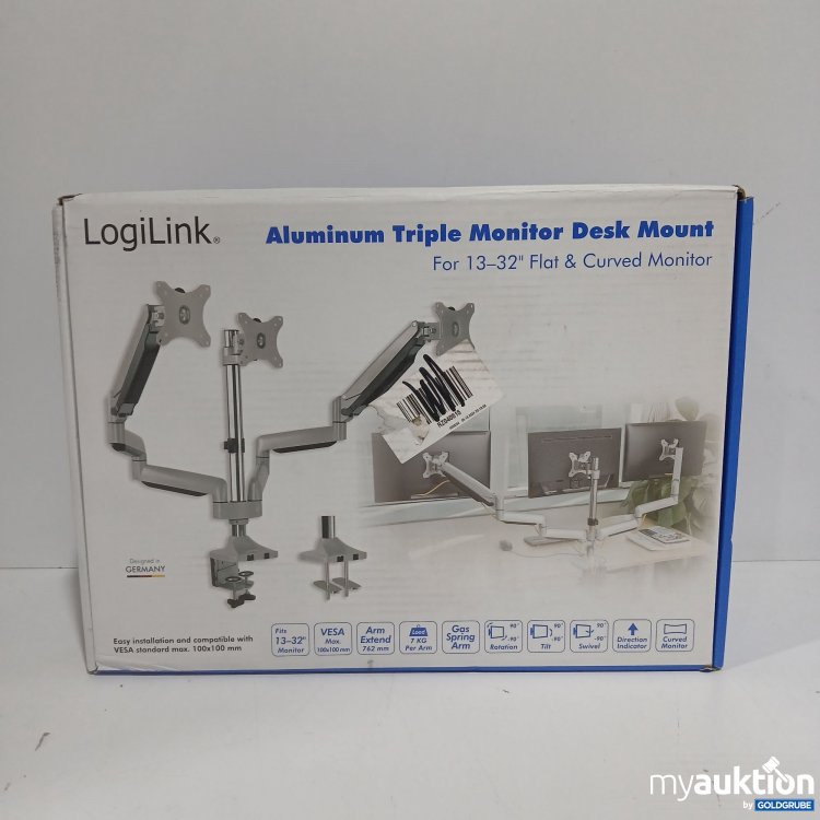 Artikel Nr. 813113: LogiLink Aluminum Triple Monitor Desk Mount 13-32"