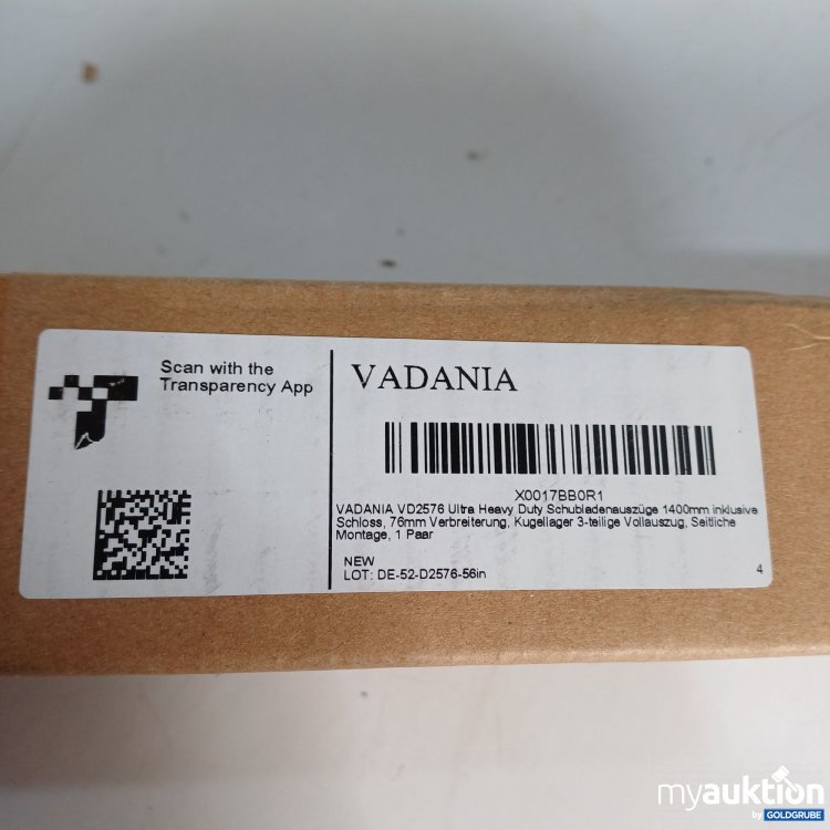 Artikel Nr. 962114: Vadania Ultra Heavy Duty Schubladenauszüge 1400mm inkl. Schloss D76-56in W 