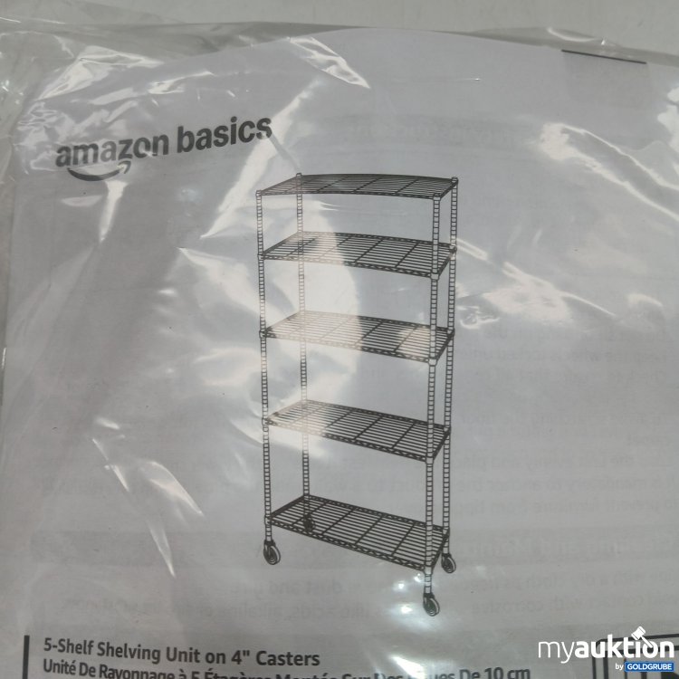 Artikel Nr. 983114 Artikel Nr. 983114: Amazon Basics Regal auf 10cm Rollen mit 5 Regalböden Schwarz