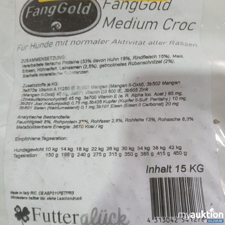 Artikel Nr. 466115: FangGold Medium Croc Hundefutter 
15 kg