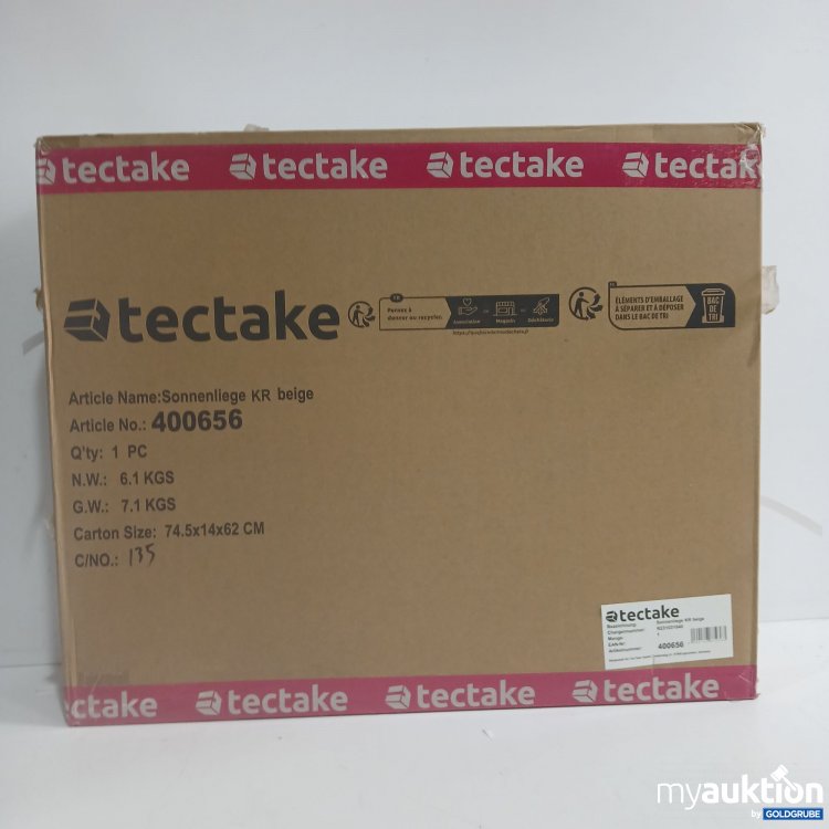 Artikel Nr. 523115 Artikel Nr. 523115: Tectake Sonnenliege KR beige 400656