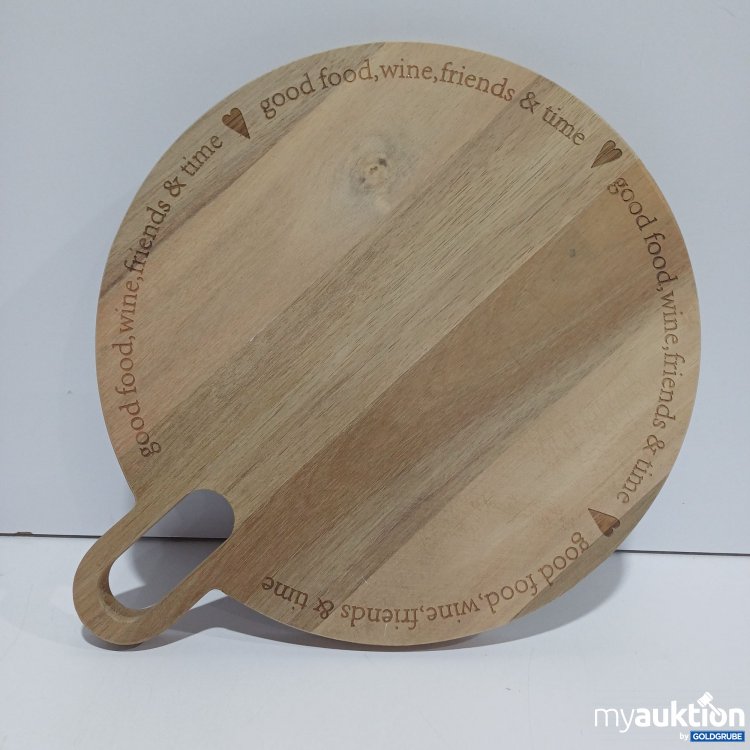 Artikel Nr. 897115: Holz Schneidebrett mit Aufschrift, d=ca.30cm