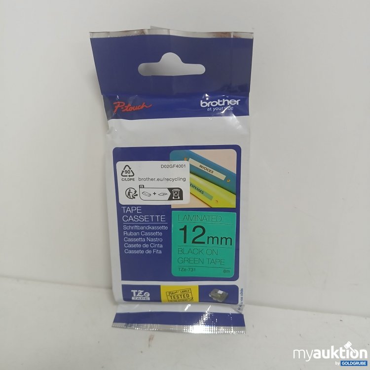Artikel Nr. 903115: Brother P-Touch Tape Cassette 12mm Black on Green